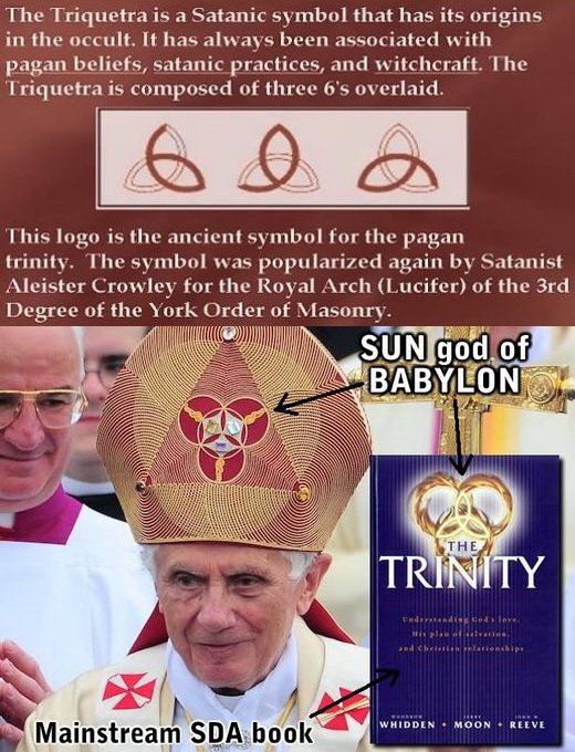 666 and the triquetra on Papal mitre