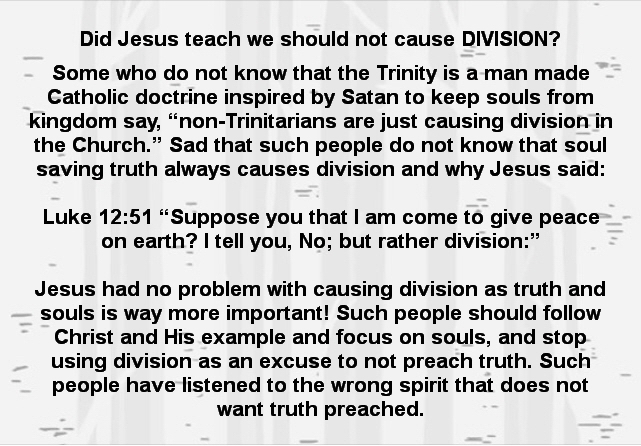 Did Jesus teach we should not cause division?