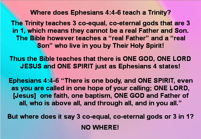No Trinity in Ephesians 4:4-6