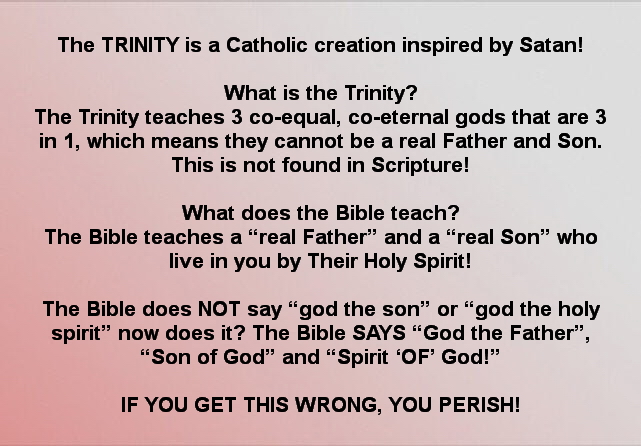 The Trinity is Catholic and inspired by Satan
