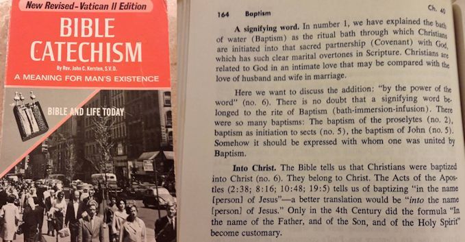 Catholic Catechism baptism in the name of Jesus