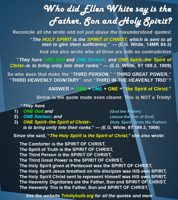 Who did Ellen White say is the Father Son and Holy Spirit 2