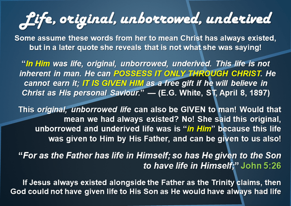Life original, unborrowed, underived 2