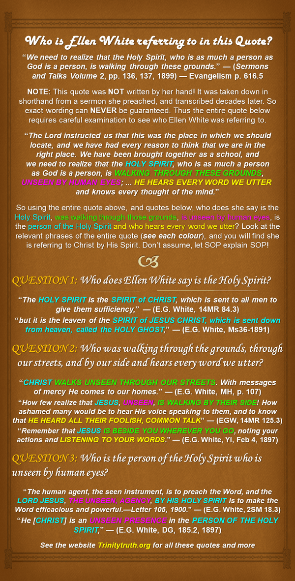 Holy Spirit is a person Ellen White