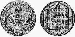 Pagan solar seal amulet with 666